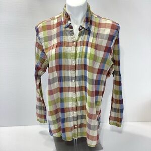 Eddie Bauer Plaid Button-Up Shirt Lightweight Long Sleeve XXL